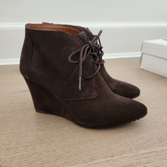 New Schutz brown suede wedge boots - Picture 2 of 12
